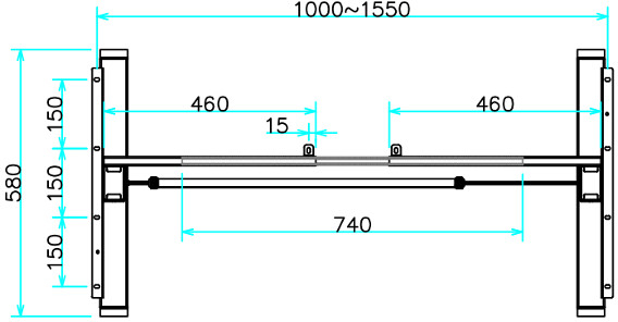 Tischgestell Elektrisch Höhenverstellbar (1 Motor)